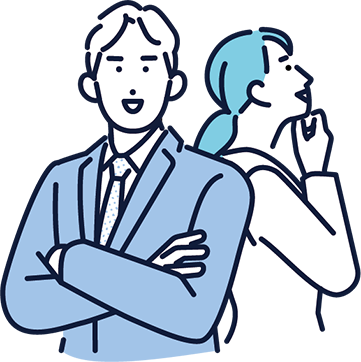 男女のツーショットイラスト